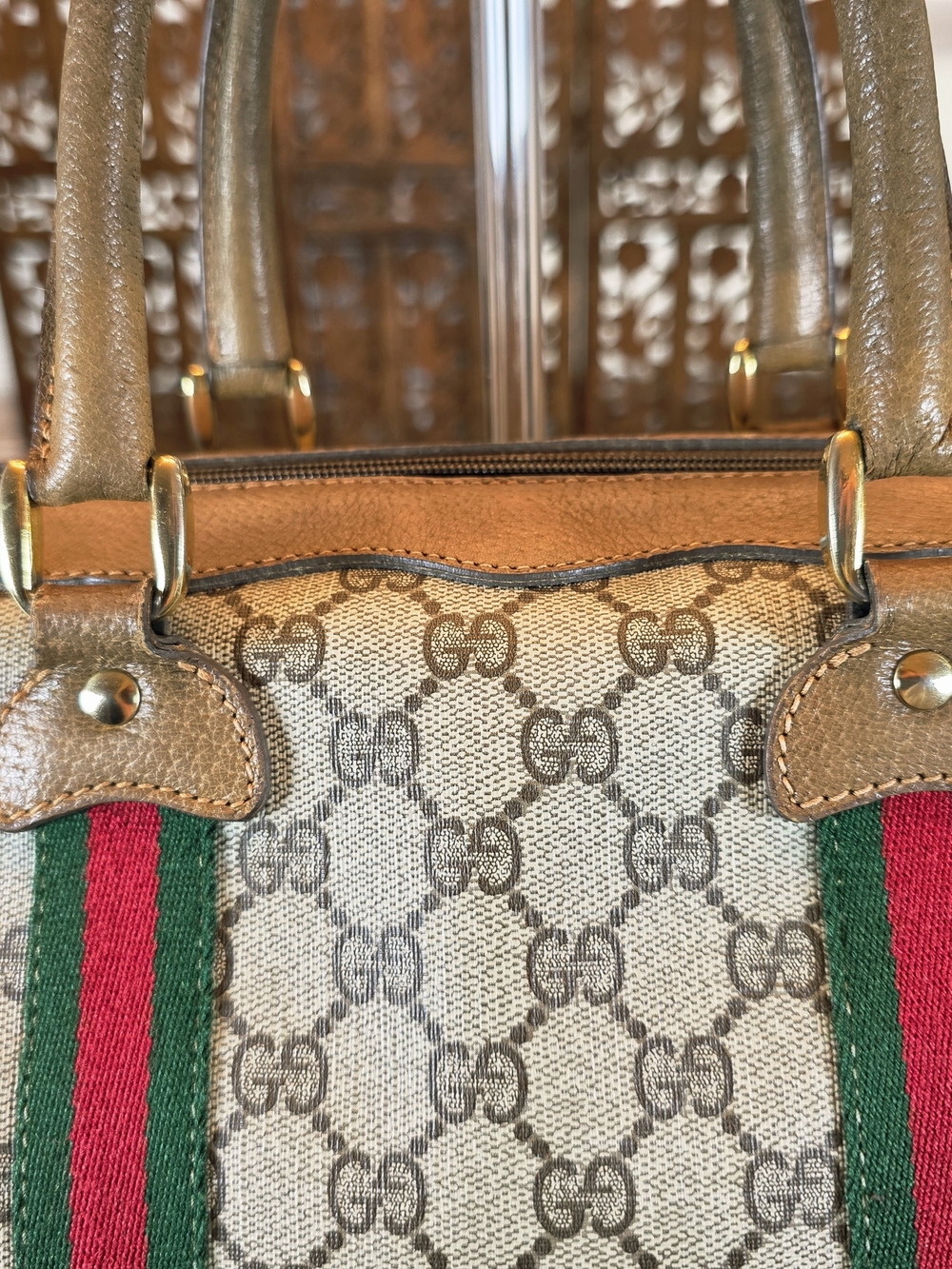 Vintage Italian Gucci Signature GG Canvas Boston Speedy Style. Comes w COA - Picture 5 of 16